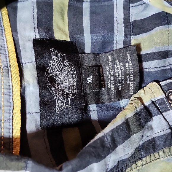 HARLEY DAVIDSON PATCH SNAP-BUTTON KNEES IN THE BREEZE SHORT SLEEVE SHIRT - Picture 5 of 14